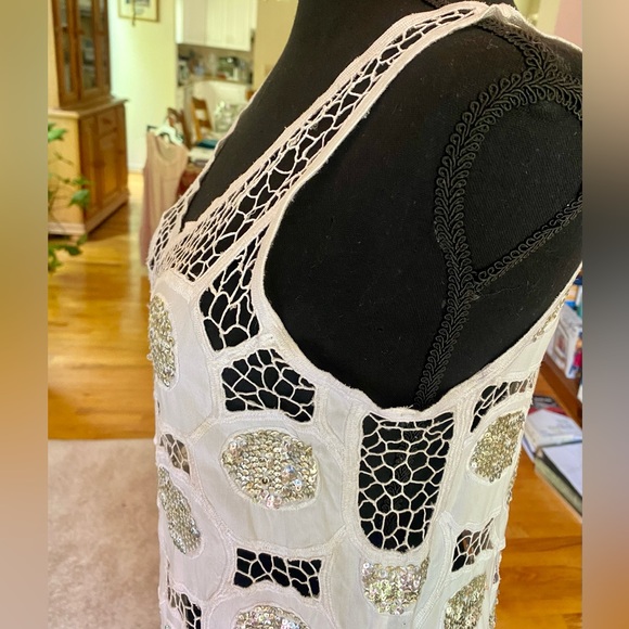 sass & bide Retro White Sequin Cutout Micro Mini Dress - Picture 8 of 9